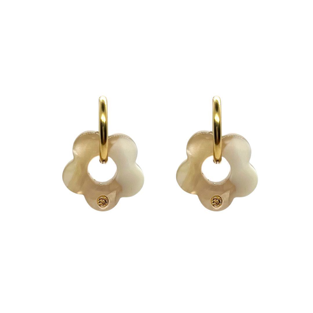 Boucles d'oreilles ELEA - Éclat de lune blanc