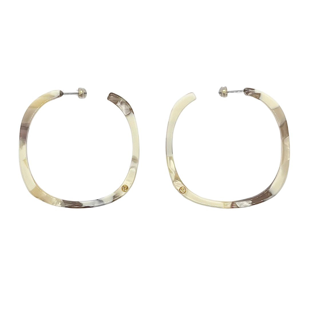 Créoles GIORGIA - Éclat de lune blanc