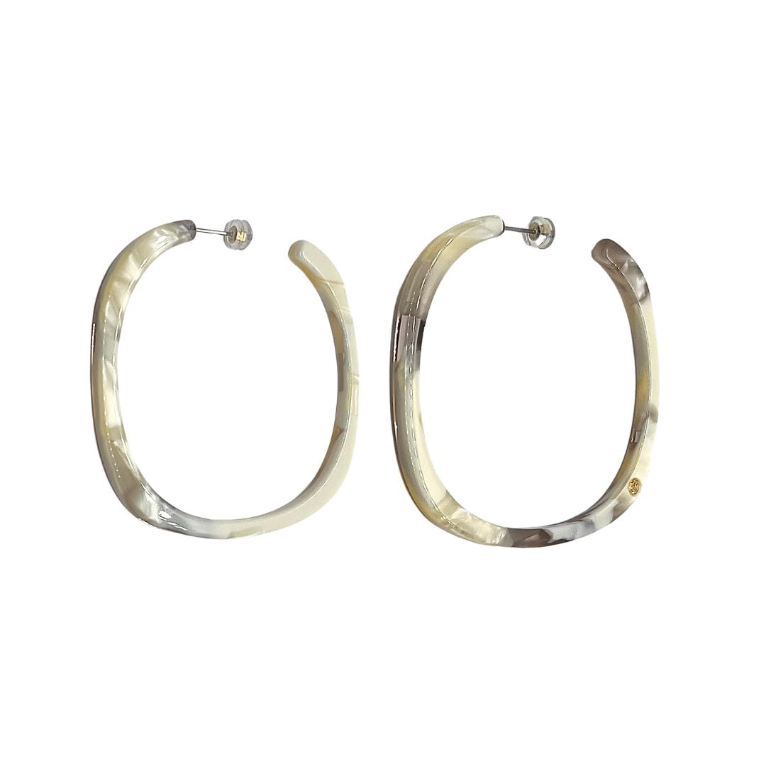 Créoles GIORGIA - Éclat de lune blanc