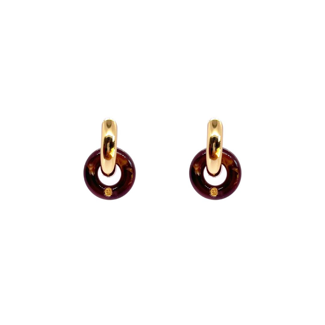 Boucles d'oreilles JADE - Éclat de lune bordeaux