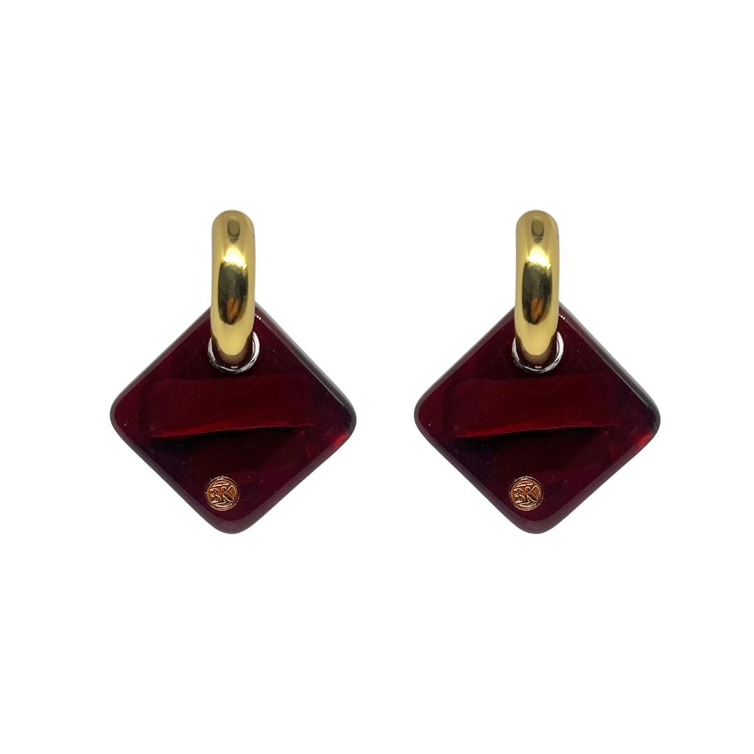 Boucles d'oreilles CECILE - Éclat de lune bordeaux