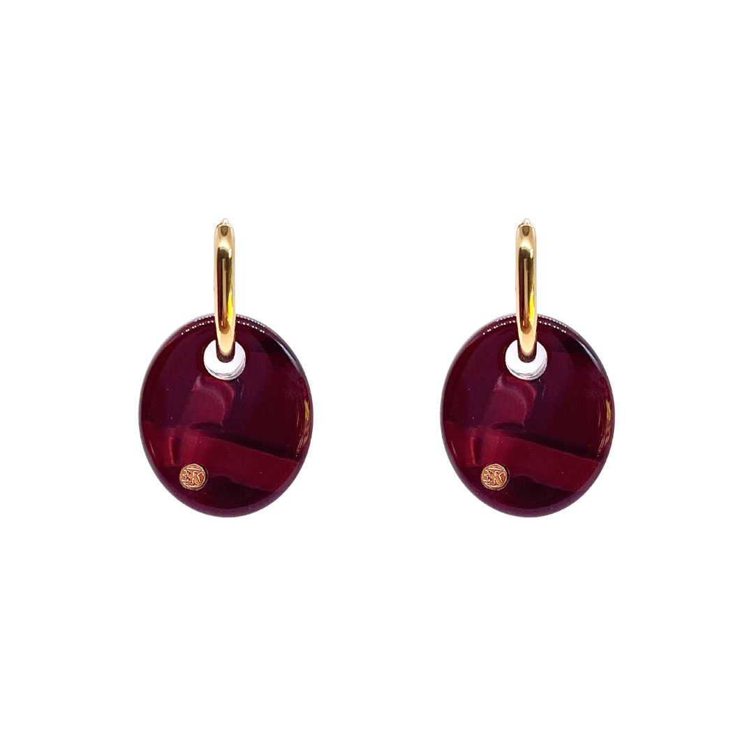 Boucles d'oreilles SORIA - Éclat de lune bordeaux