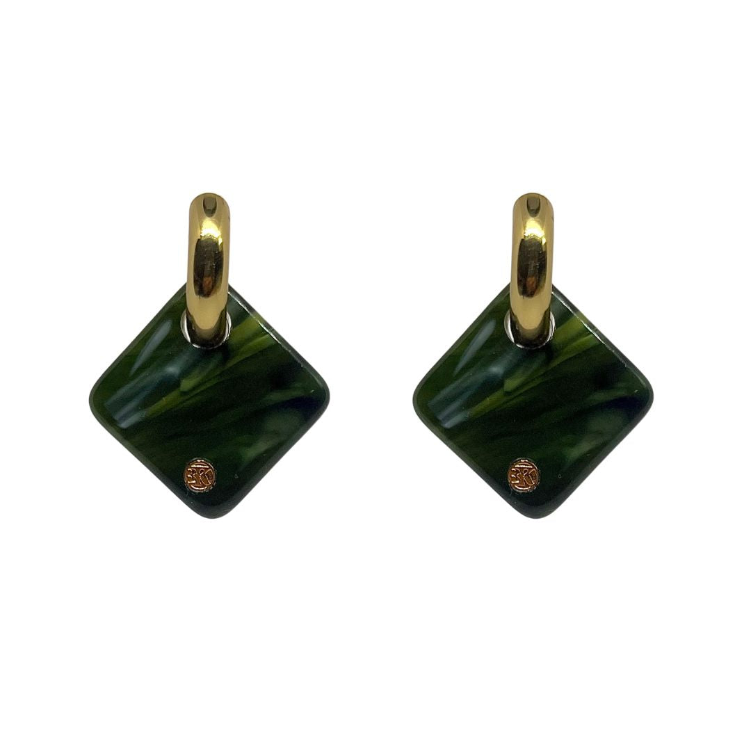 Boucles d'oreilles CECILE - Vert naturel