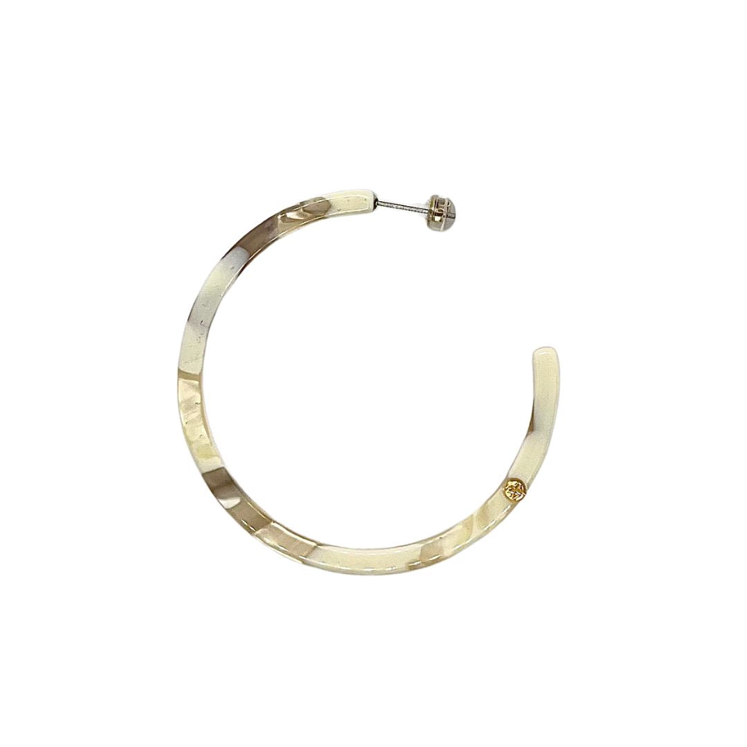 Créoles AGATHE - Éclat de lune blanc