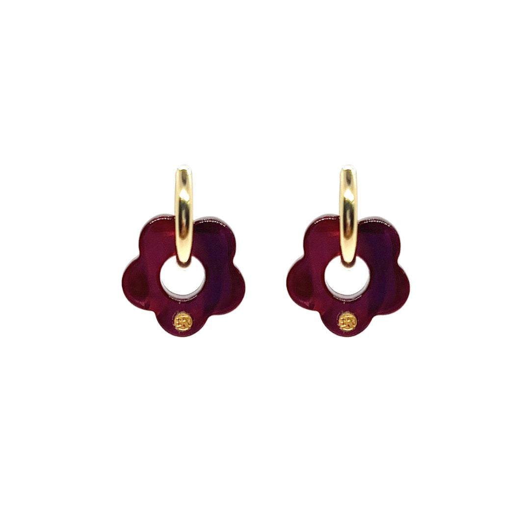Boucles d'oreilles ELEA - Éclat de lune bordeaux