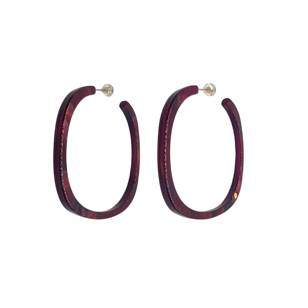 Créoles GIORGIA - Éclat de lune bordeaux