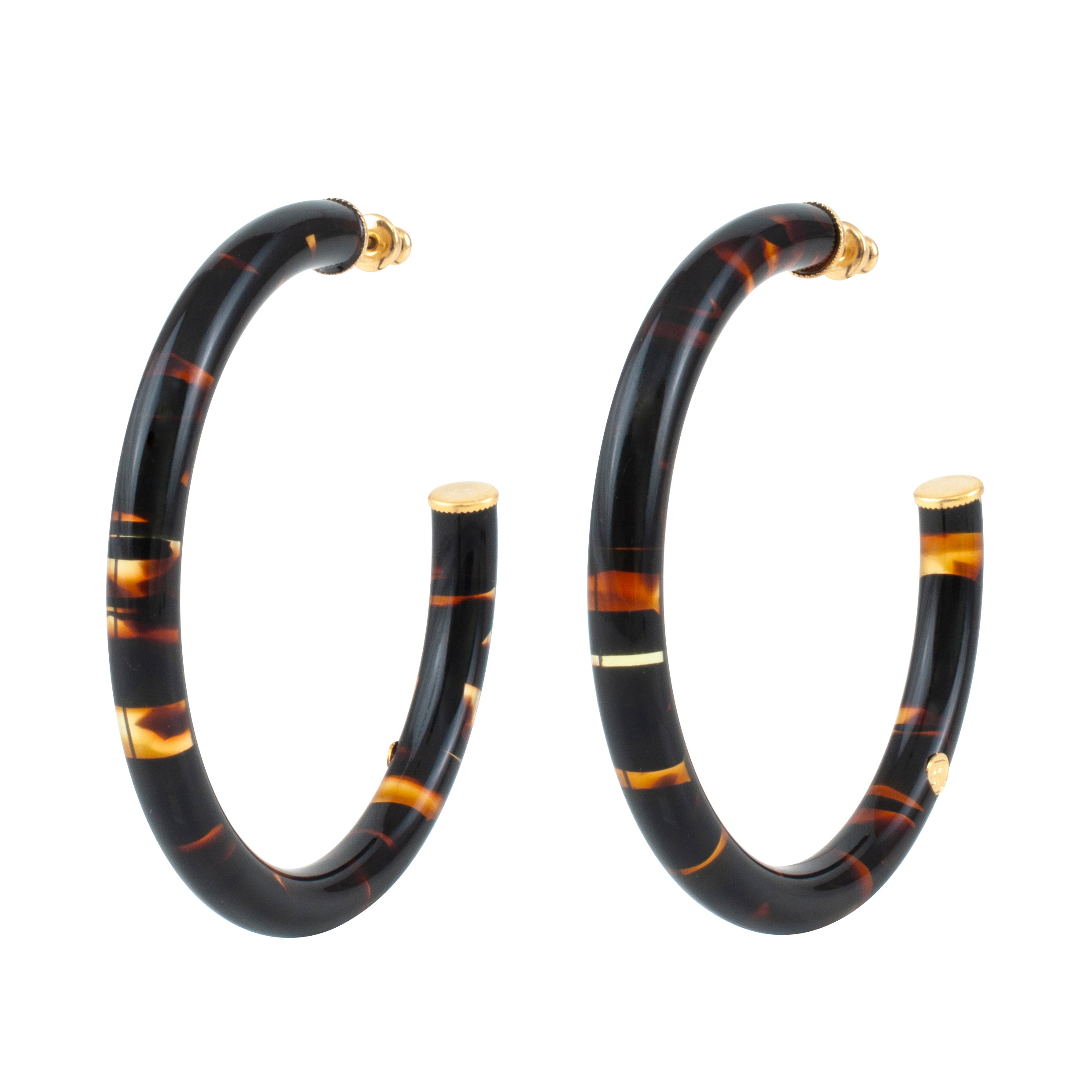 Créoles LUNA Coloris Encre Marron