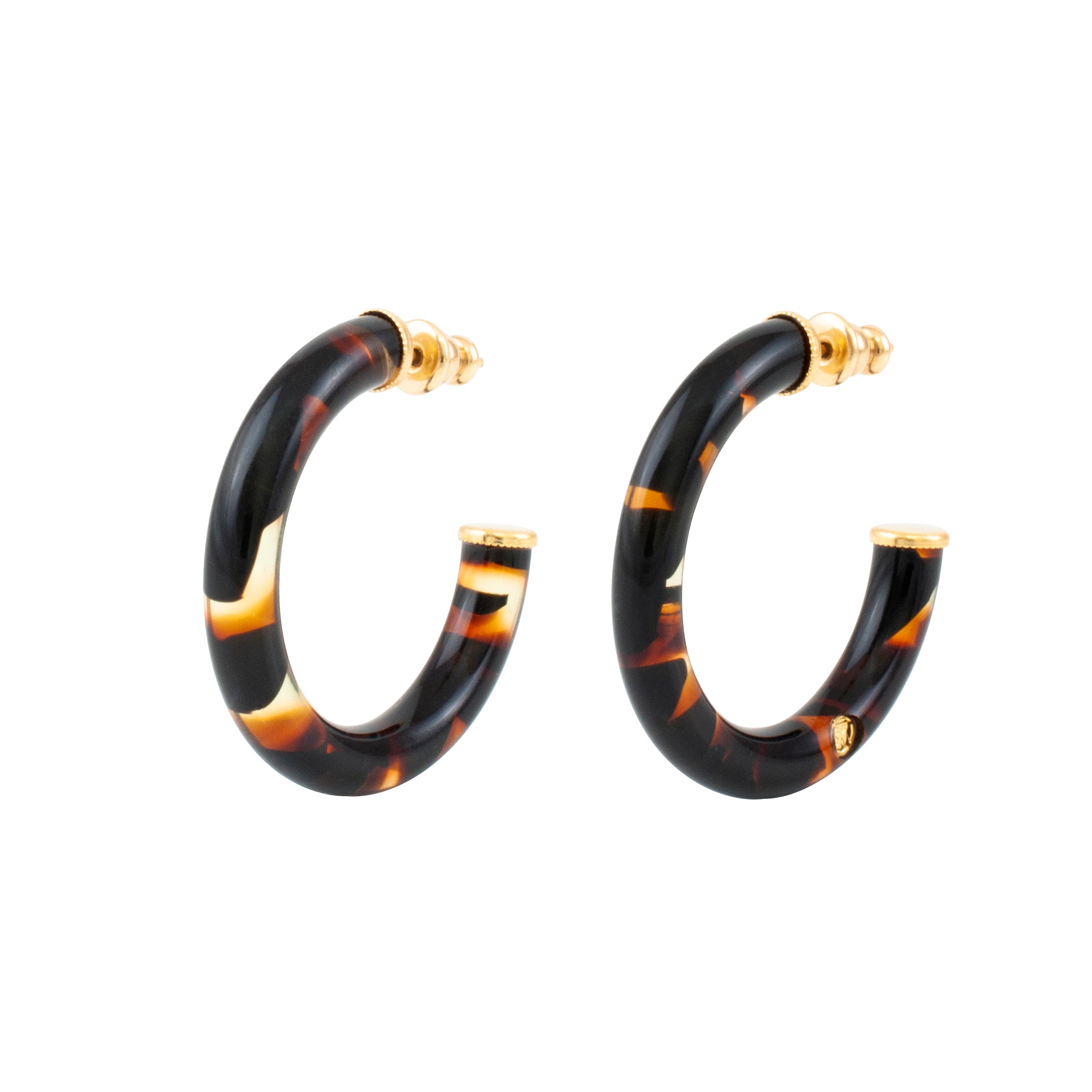 Créoles LUNA Coloris Encre Marron