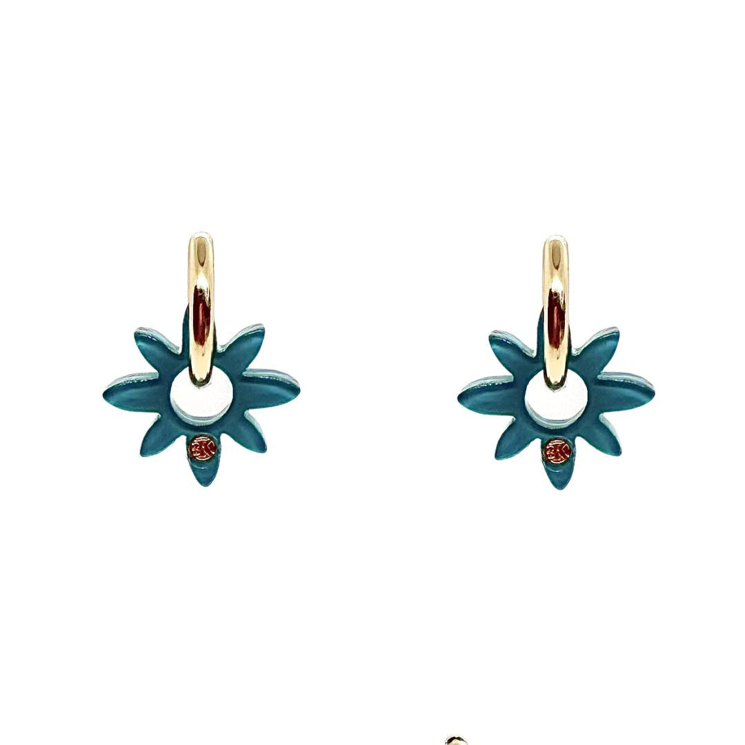 Boucles d'oreilles SOLÉA - Néon Bleu Piscine