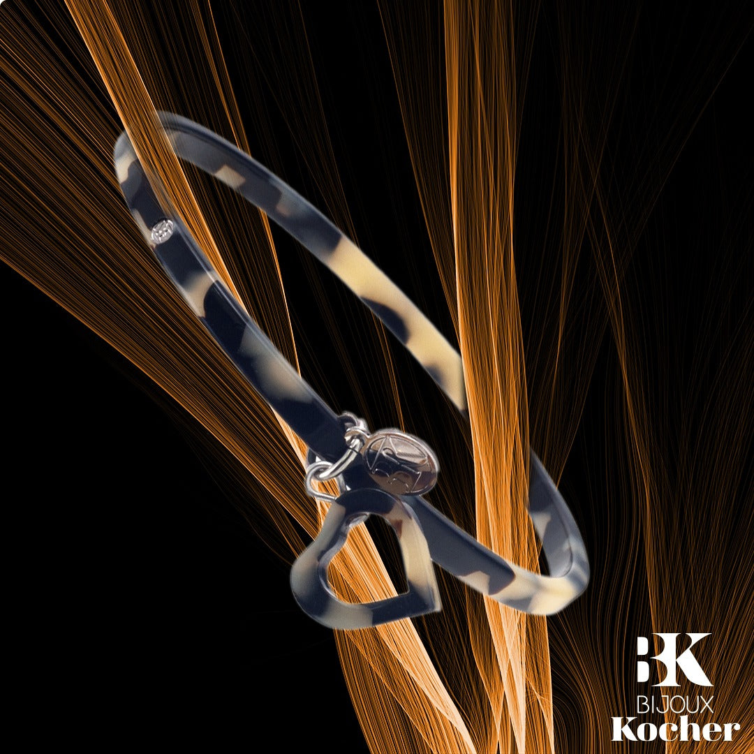 Bracelet "LAURA" Tokyo Blanc avec charme petit Cœur