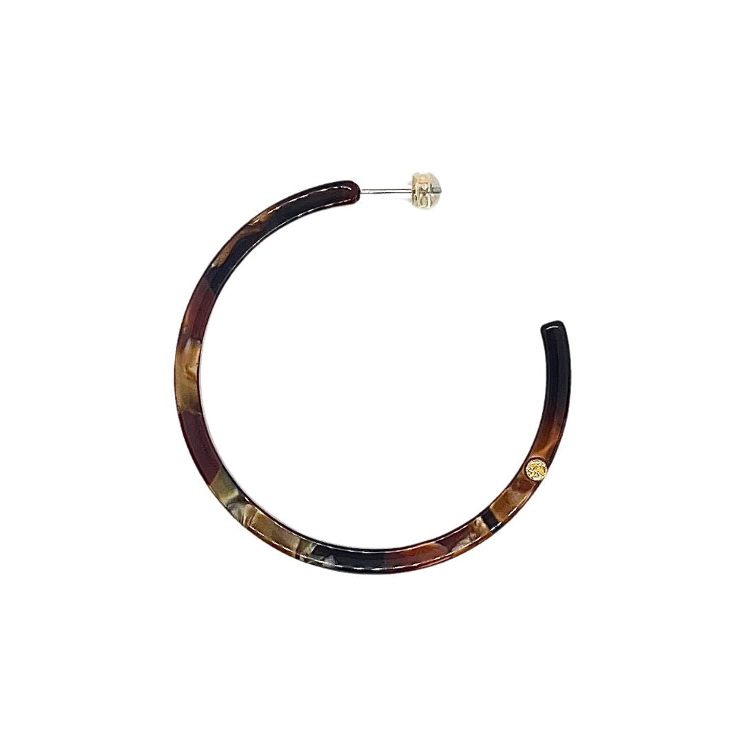 Créoles AGATHE - Éclat de lune brun