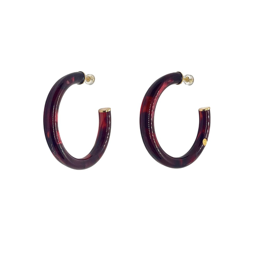 Créoles LUNA - Éclat de lune bordeaux