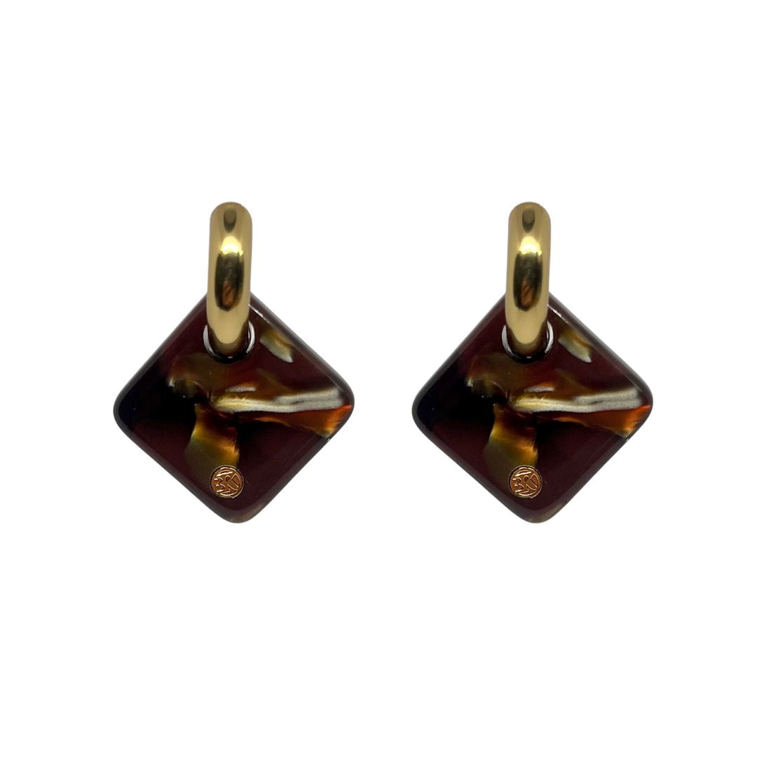 Boucles d'oreilles CECILE - Éclat de lune brun