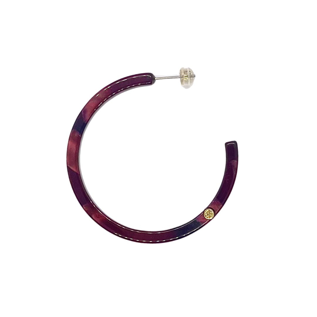 Créoles AGATHE - Éclat de lune bordeaux