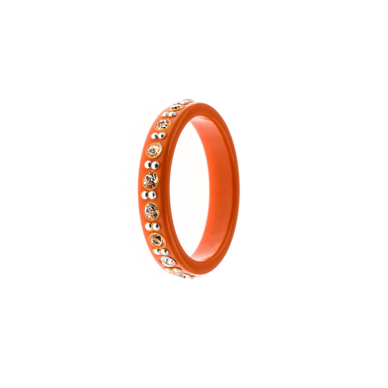 Bague MILA - Orange Brique Strassé Golden - Exclusivité Web
