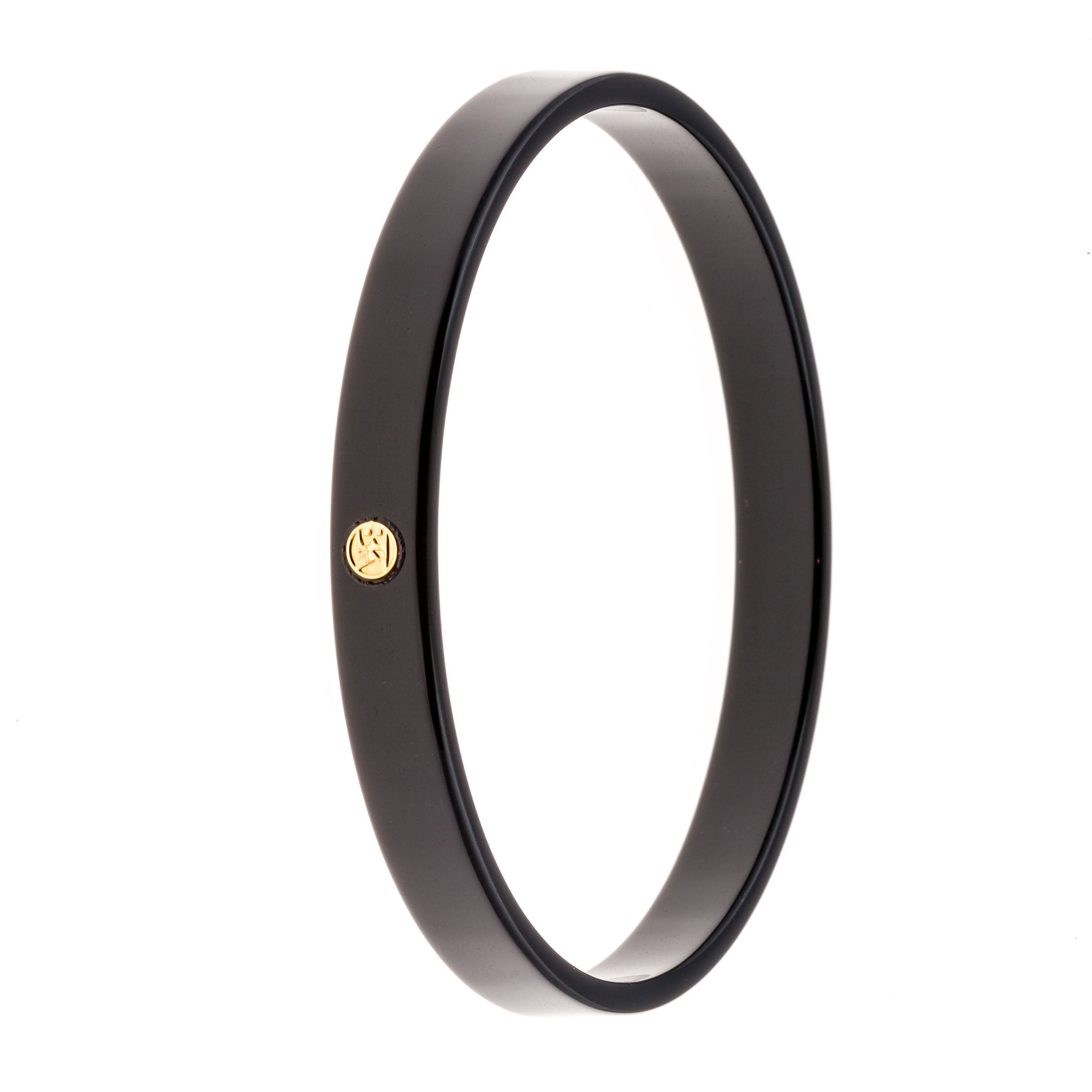 Bracelet JUANA Coloris Noir Uni avec Pastille Dorée