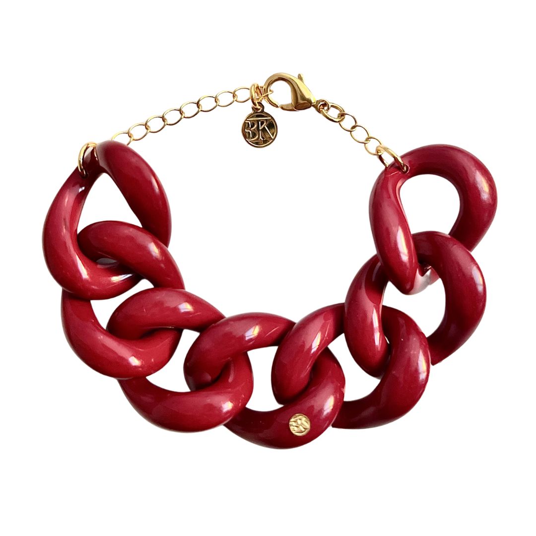 BRACELET CYNTHIA MAILLONS TORSADES Rouge Carmin