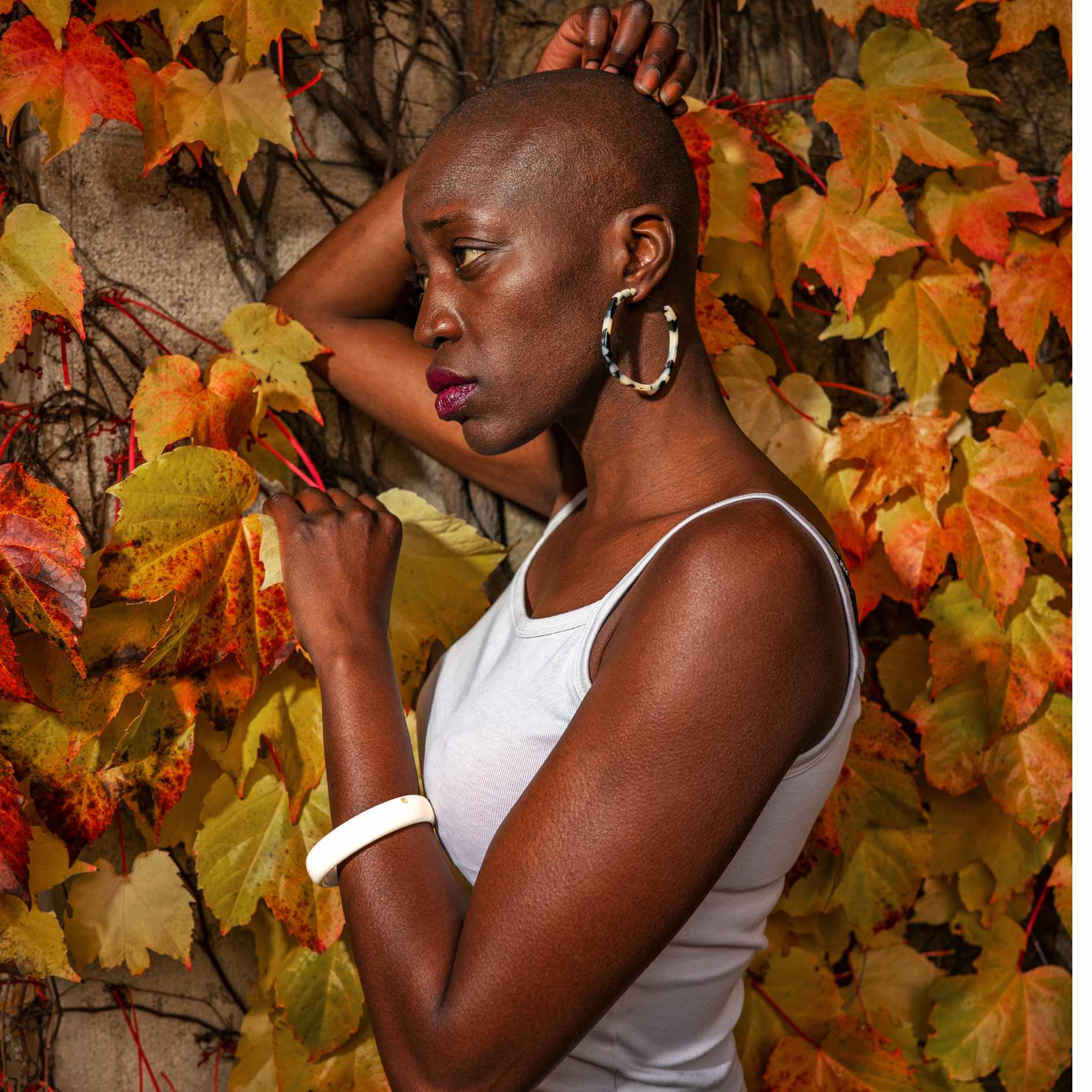 Créoles Carrées GIORGIA - Tokyo Blanc