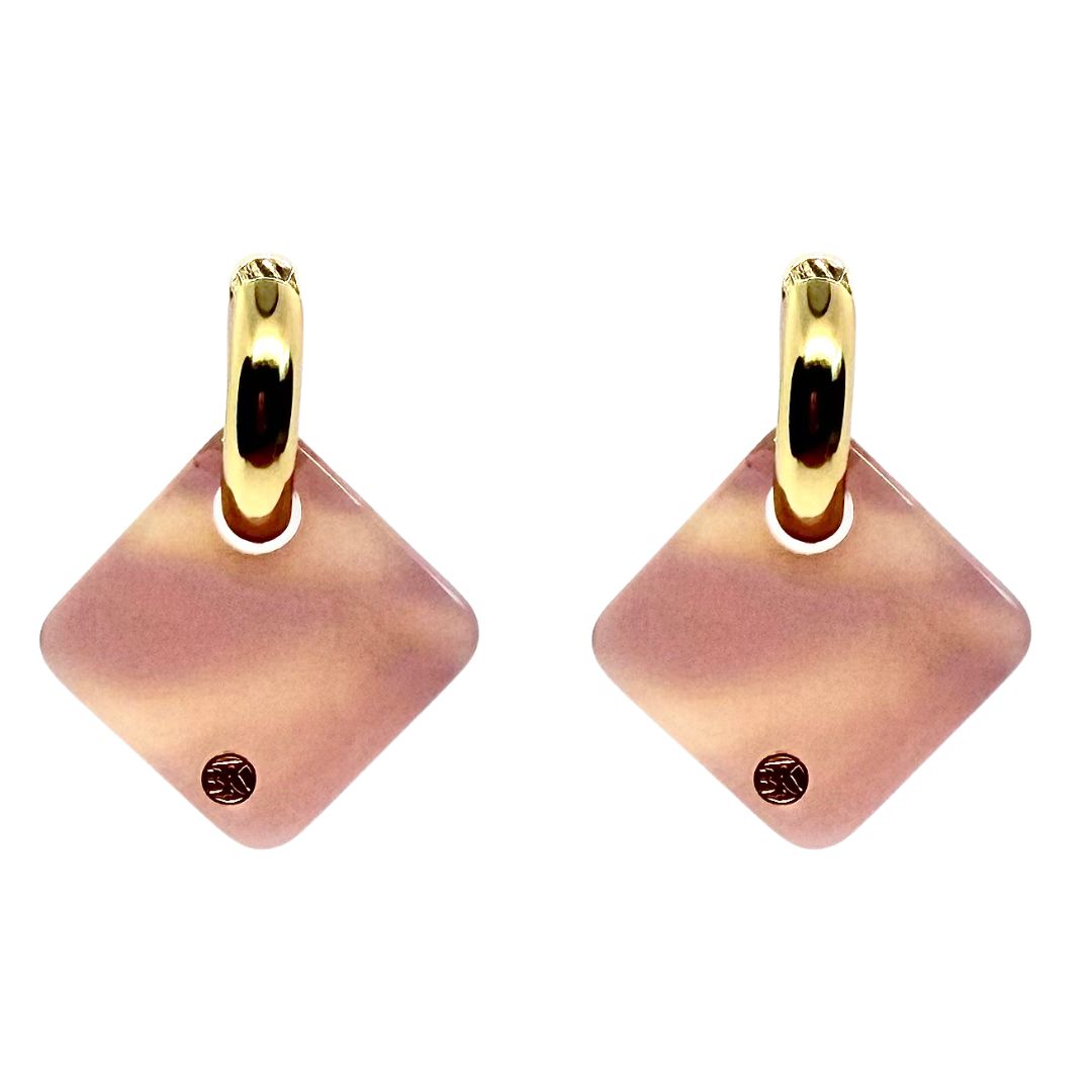 Boucles d'oreilles CECILE - Rose poudré