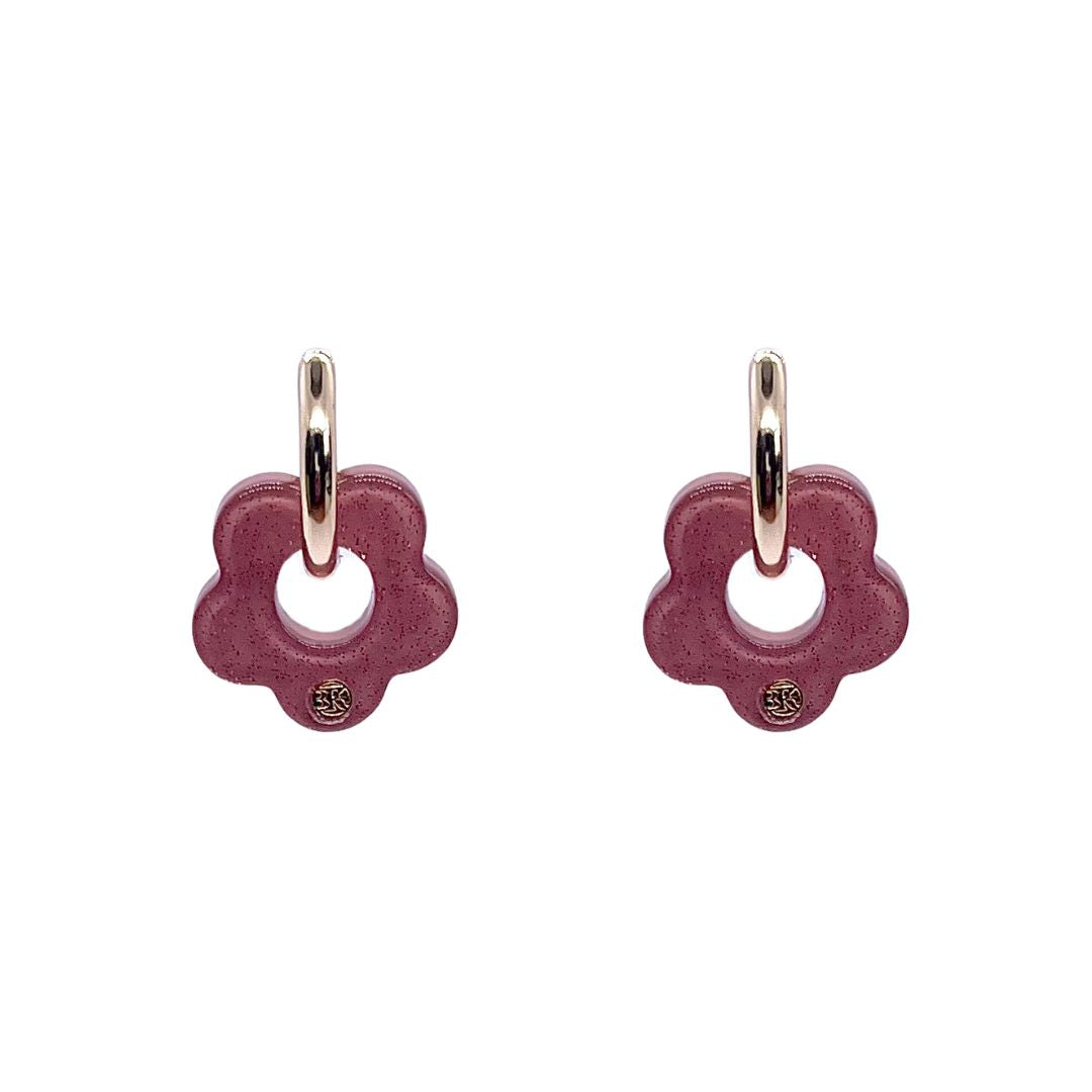Boucles d'oreilles ELEA - Pailleté Rose