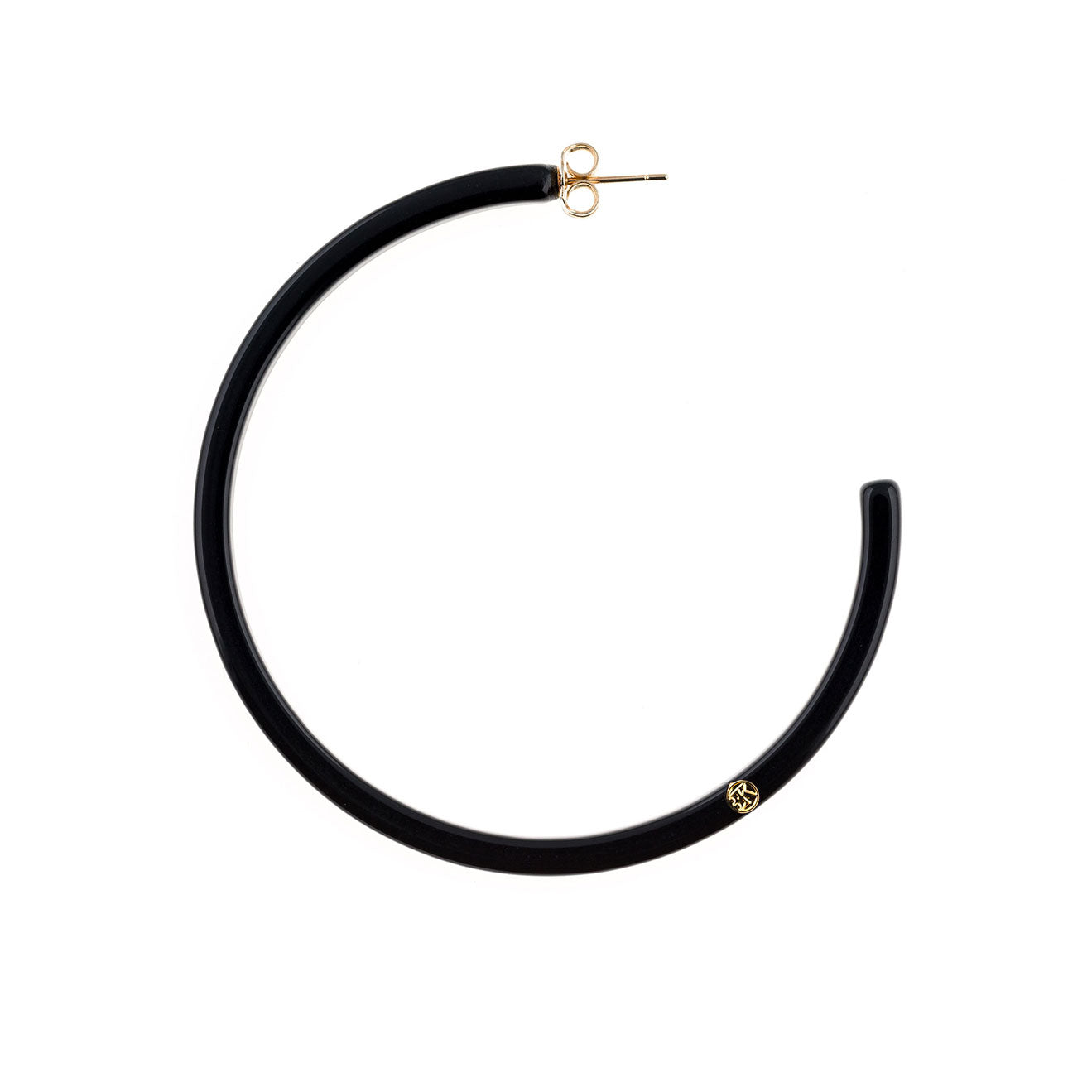 Créoles AGATHE Coloris Noir avec Pastille Dorée