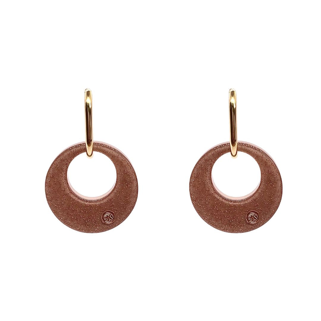 Boucles d'oreilles ISIS - Pailleté Cuivré