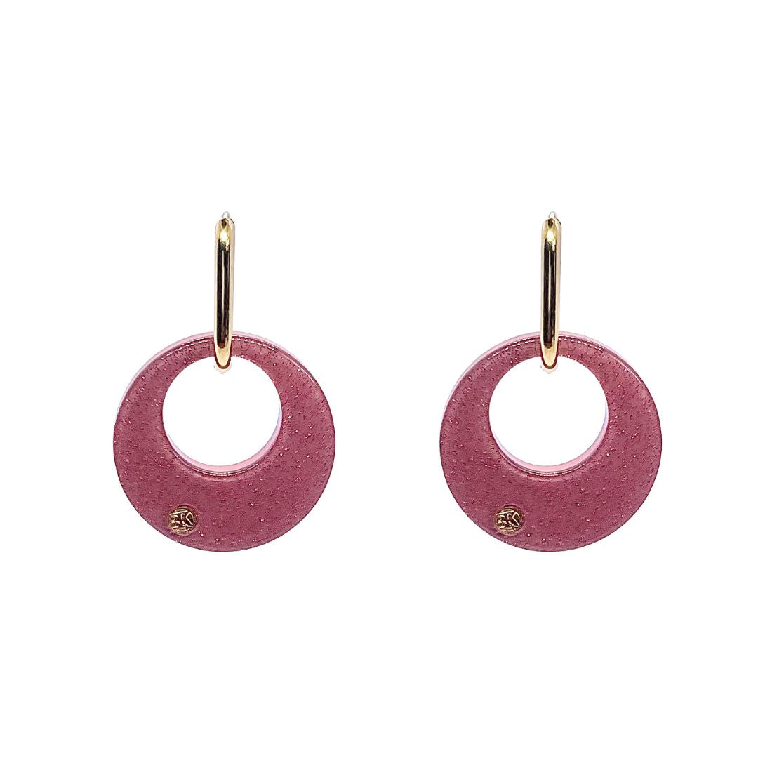 Boucles d'oreilles ISIS - Pailleté Rose