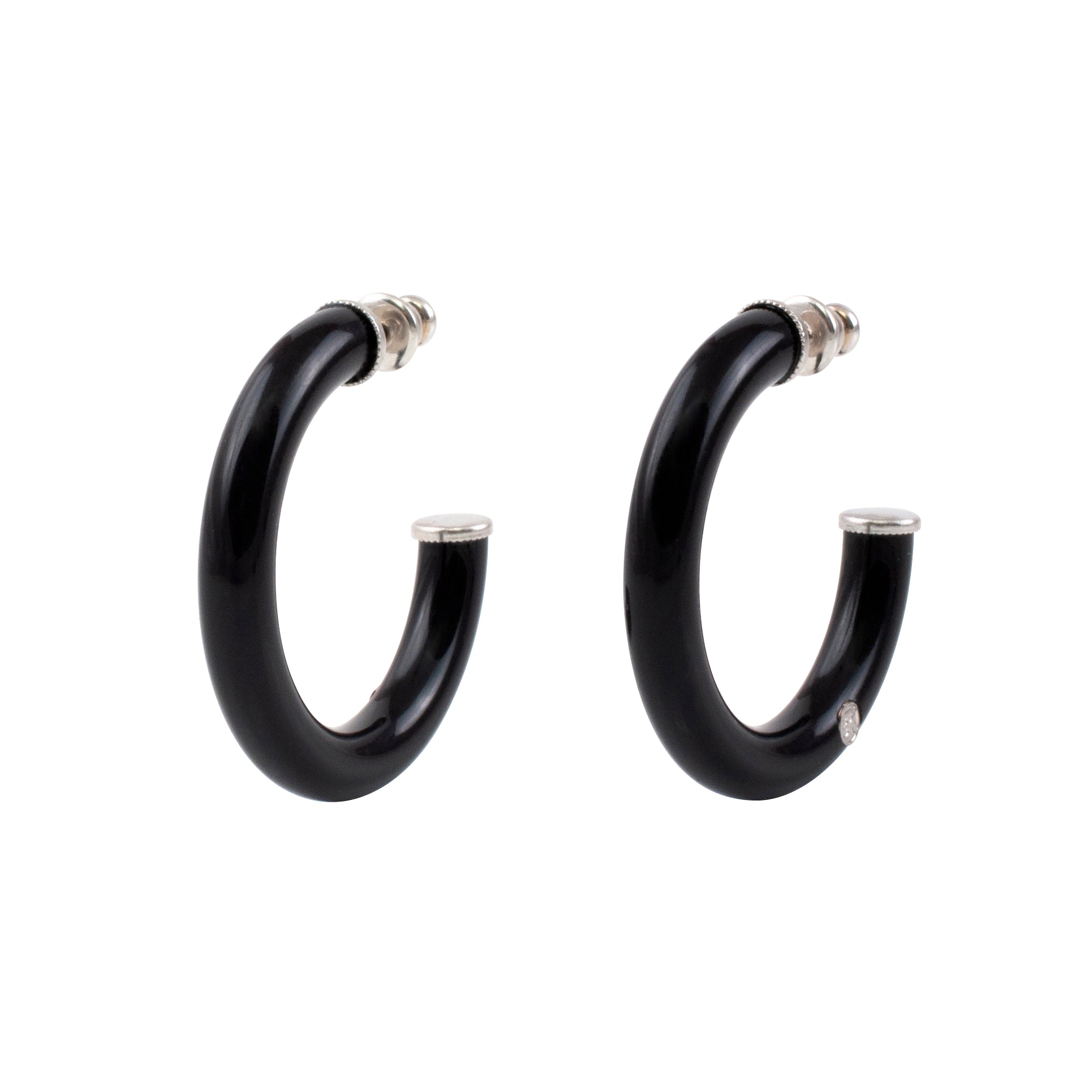 Créoles LUNA - Noir Argentée