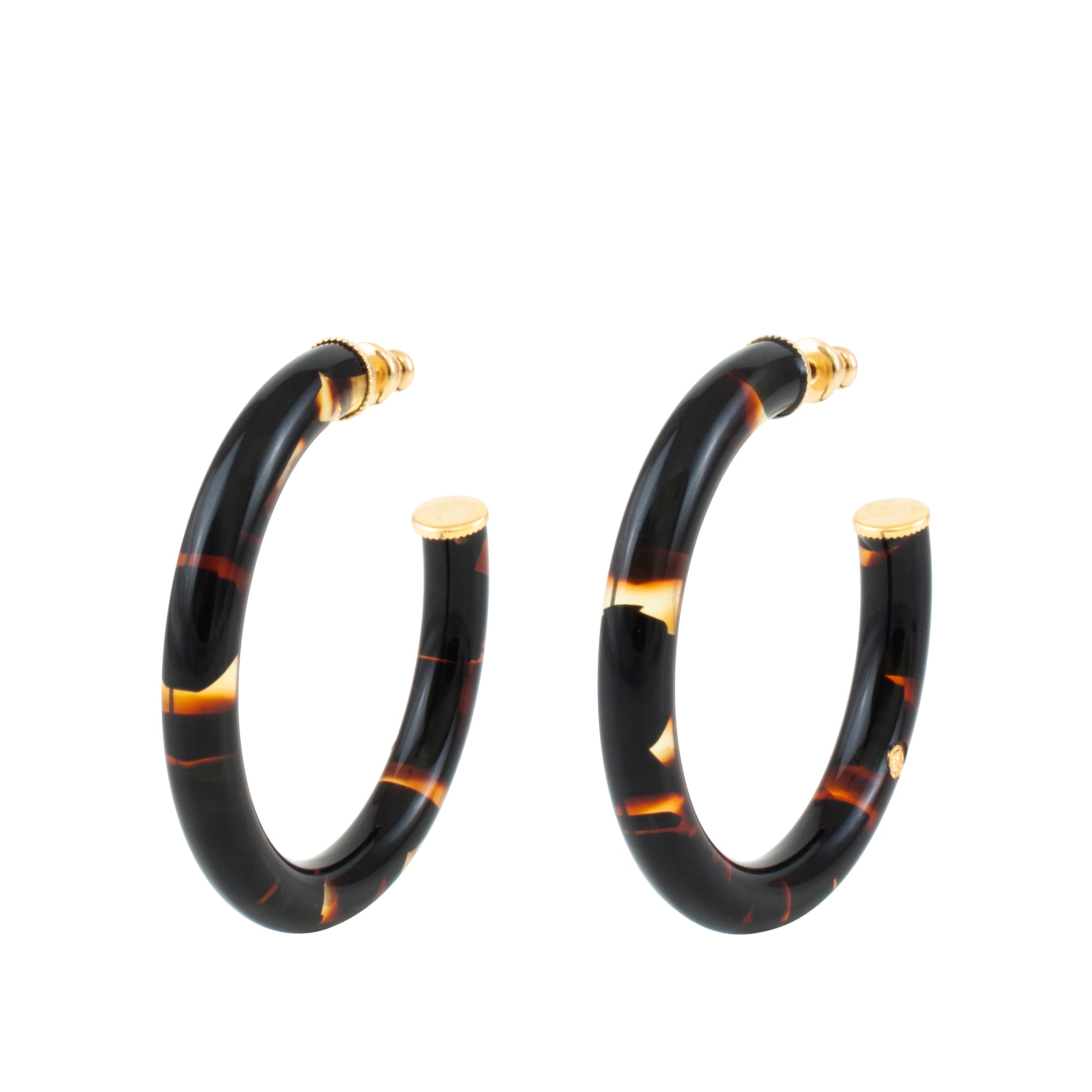 Créoles LUNA Coloris Encre Marron