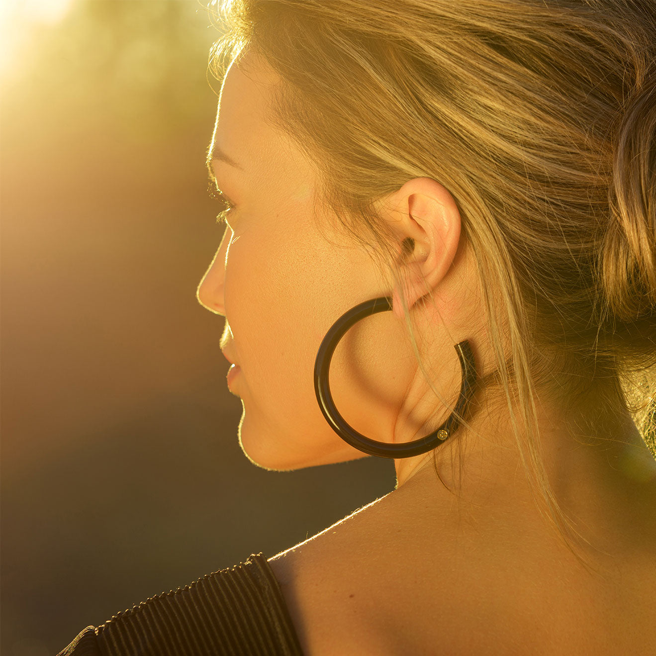 Créoles LUNA - Noir Argentée