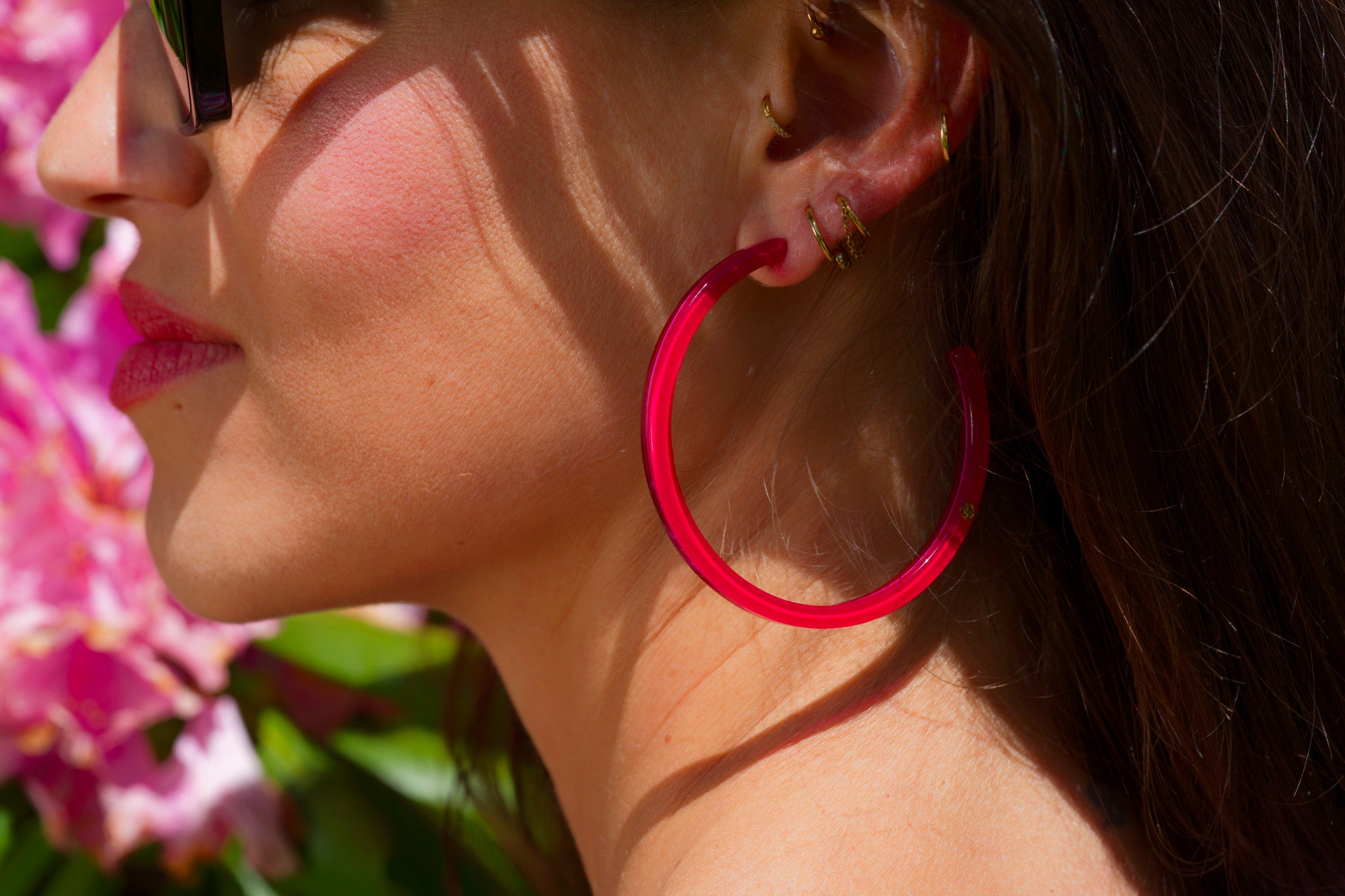 Créoles AGATHE - Néon Rose Fuschia