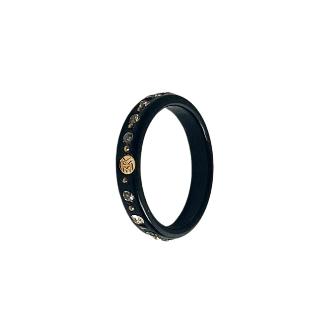 Bague MILA - Noir Strassé Golden - Exclusivité Web